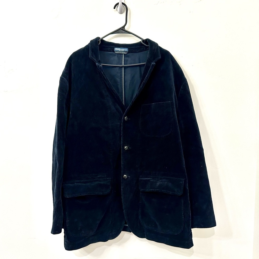 Men’s Polo Ralph Lauren Corduroy three button blazer vintage. 90s. Size 2xB Navy